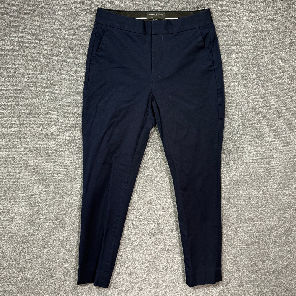 Banana Republic Pants Petite 2P Navy Blue High-Rise Slim Ankle Stretch Cotton